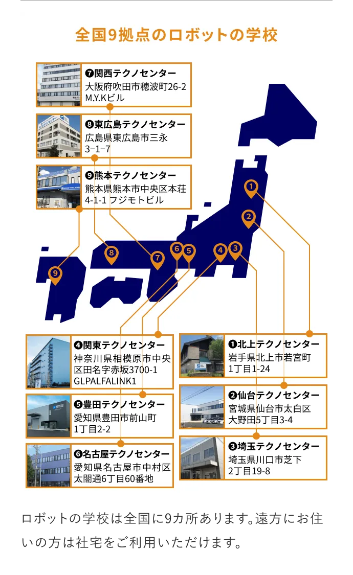 全国9拠点のロボットの学校